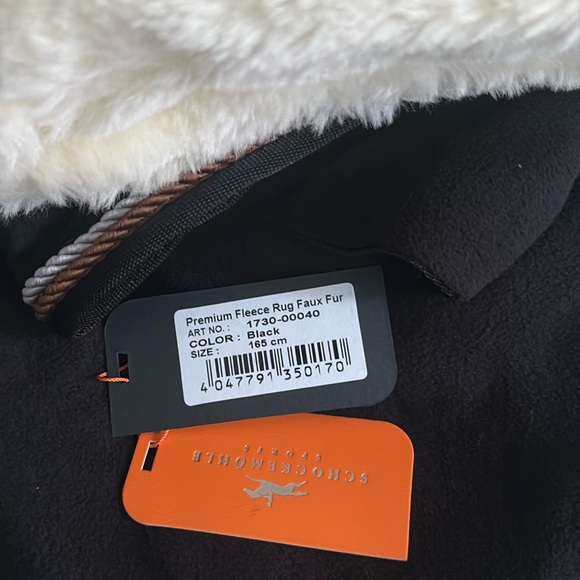 NWT Schockemohle Premium Fleece Rug w. Faux Fur Trim Black Size 81 - Picture 8 of 16